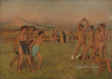  Boys Painting - spartan girls challenging boys 1860 Edgar Degas